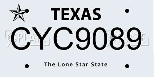 CYC9089 Texas License Plate