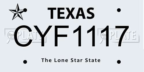 CYF1117 Texas License Plate