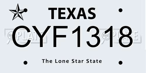 CYF1318 Texas License Plate