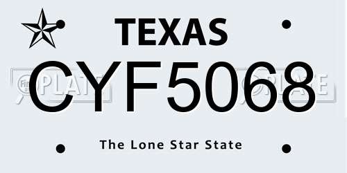 CYF5068 Texas License Plate