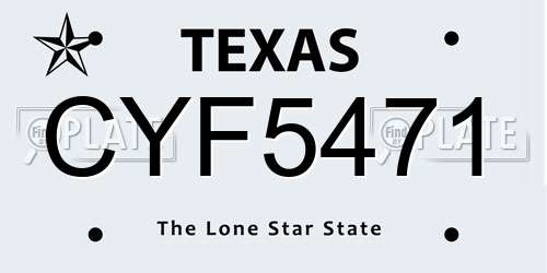 CYF5471 Texas License Plate