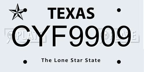 CYF9909 Texas License Plate