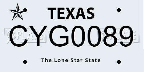 CYG0089 Texas License Plate