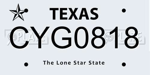 CYG0818 Texas License Plate