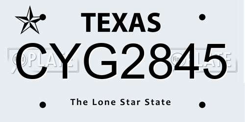 CYG2845 Texas License Plate