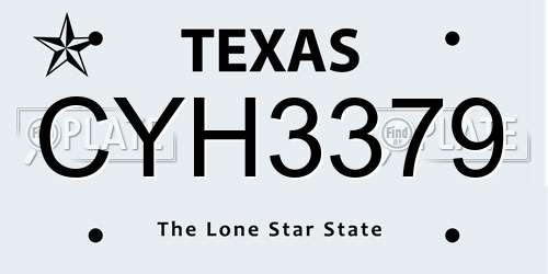 CYH3379 Texas License Plate