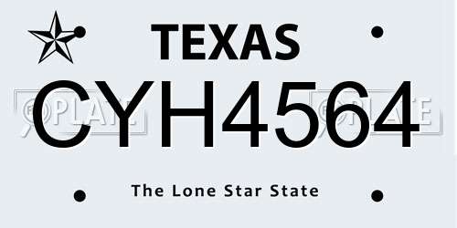 CYH4564 Texas License Plate