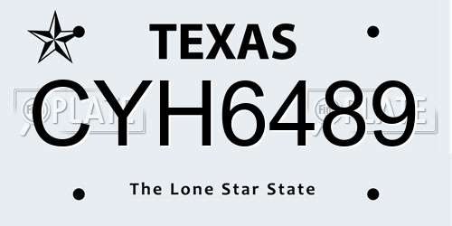 CYH6489 Texas License Plate