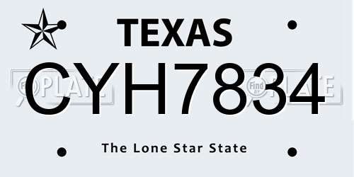 CYH7834 Texas License Plate