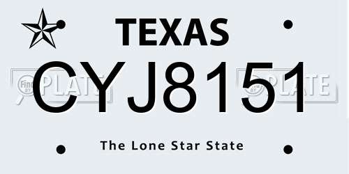 CYJ8151 Texas License Plate