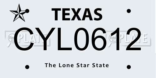 CYL0612 Texas License Plate