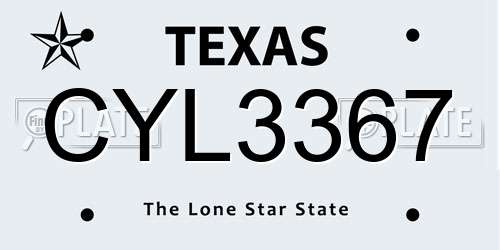 CYL3367 Texas License Plate