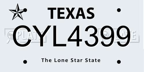 CYL4399 Texas License Plate