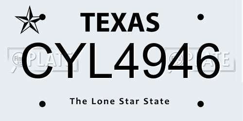 CYL4946 Texas License Plate