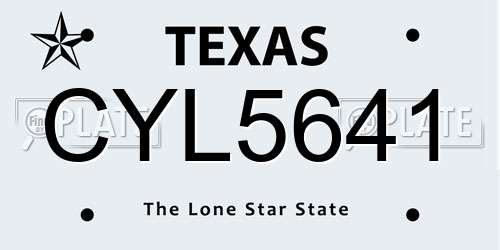 CYL5641 Texas License Plate