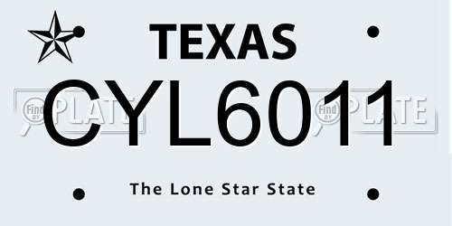 CYL6011 Texas License Plate