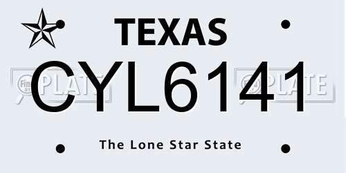 CYL6141 Texas License Plate