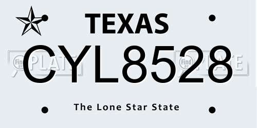 CYL8528 Texas License Plate