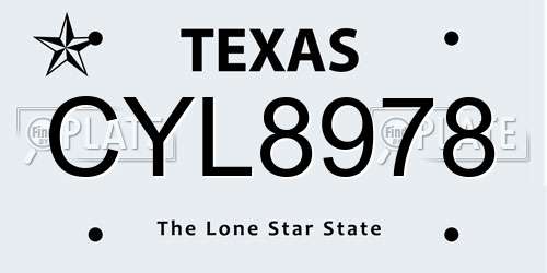 CYL8978 Texas License Plate
