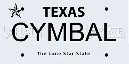 CYMBAL Texas License Plate