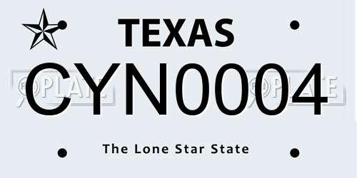 CYN0004 Texas License Plate