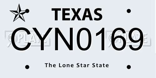 CYN0169 Texas License Plate