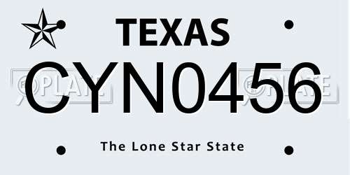 CYN0456 Texas License Plate