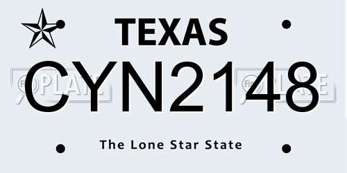 CYN2148 Texas License Plate