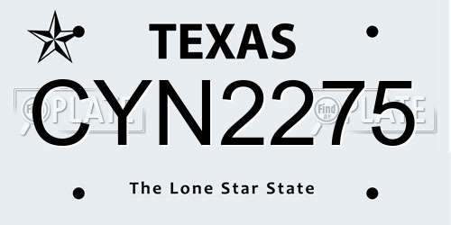 CYN2275 Texas License Plate