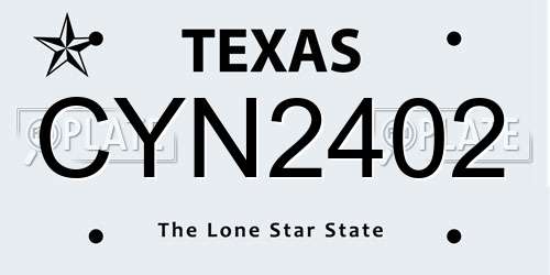 CYN2402 Texas License Plate