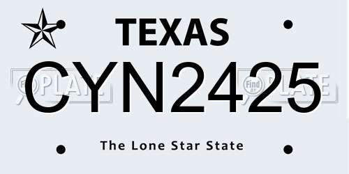 CYN2425 Texas License Plate