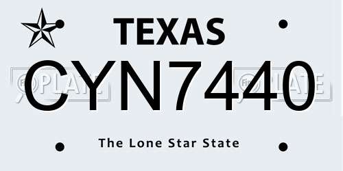CYN7440 Texas License Plate