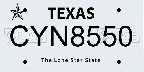 CYN8550 Texas License Plate