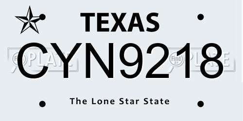 CYN9218 Texas License Plate