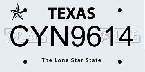 CYN9614 Texas License Plate