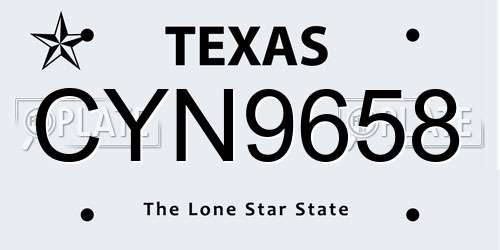 CYN9658 Texas License Plate