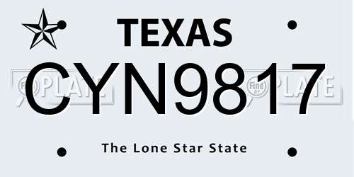 CYN9817 Texas License Plate