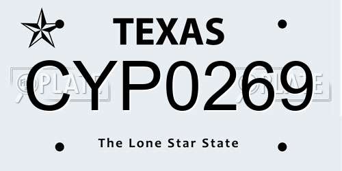 CYP0269 Texas License Plate