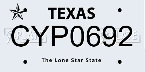 CYP0692 Texas License Plate