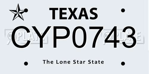 CYP0743 Texas License Plate