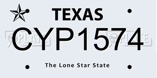 CYP1574 Texas License Plate