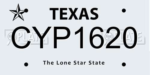 CYP1620 Texas License Plate