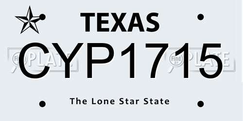 CYP1715 Texas License Plate