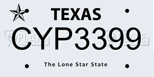 CYP3399 Texas License Plate