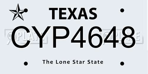 CYP4648 Texas License Plate