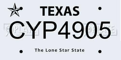 CYP4905 Texas License Plate