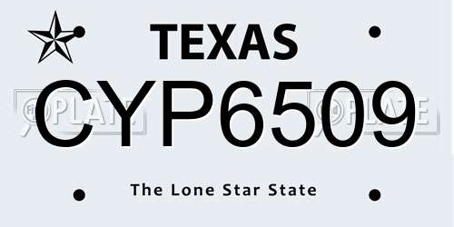CYP6509 Texas License Plate