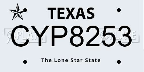 CYP8253 Texas License Plate