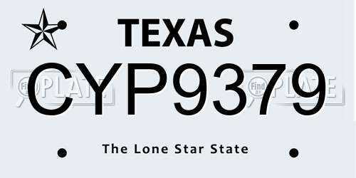 CYP9379 Texas License Plate