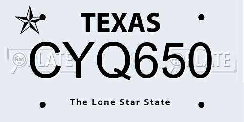 CYQ650 Texas License Plate